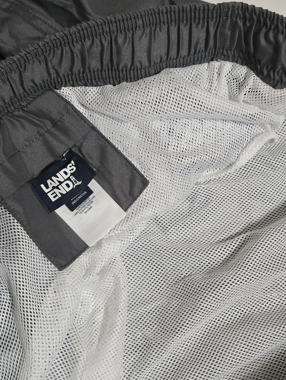 Men's Xxl Grey Lands End Swim Shorts with Drawstring